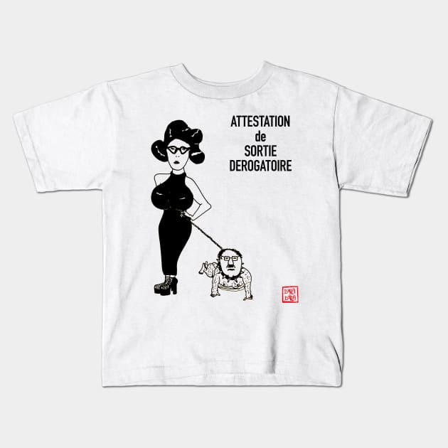 Confinement in France Kids T-Shirt by Botchy-Botchy